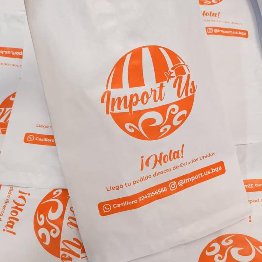 Bolsa de papel plana sin fuelle para empaque de mostrador